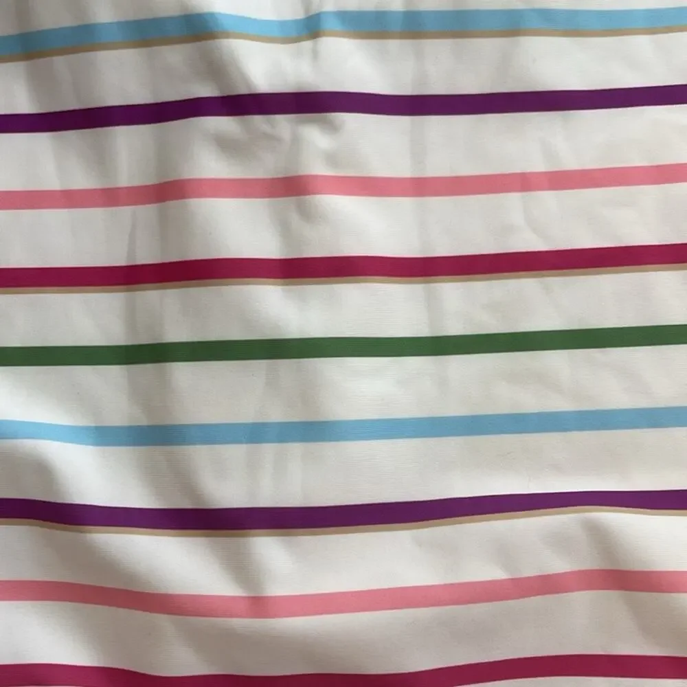 NWT Kate Spade striped short sleeve crewneck modest bikini swimsuit set sz L